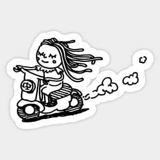 Dreamer on scooter Sticker